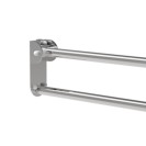 Barra maniglione ribaltabile cm 83 con porta rotolo e piastra lunga inox bianco Goman XB83PL/01