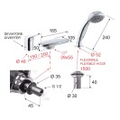 Rubinetto bordo vasca a cascata e doccino remer - serie kiss Remer K07UF
