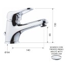 Miscelatore lavabo remer con bocca prolungata - serie kiss Remer K11L