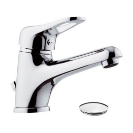 Rubinetto lavabo con scarico in plastica e bocca lunga - serie kiss Remer K10LP