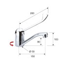 Rubinetto lavabo o lavello con leva clinica e bocca girevole remer - serie kiss Remer K11GLL