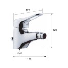 Rubinetto bidet con aeratore direzionabile e scarico in plastica remer - serie kiss Remer K20P