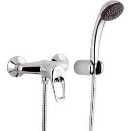 Miscelatore esterno doccia con leva frontale doccino e flessibile remer - serie kiss Remer K38