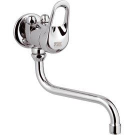 Rubinetto per lavello a muro con bocca girevole, per bassa pressione - serie kiss Remer K41BP