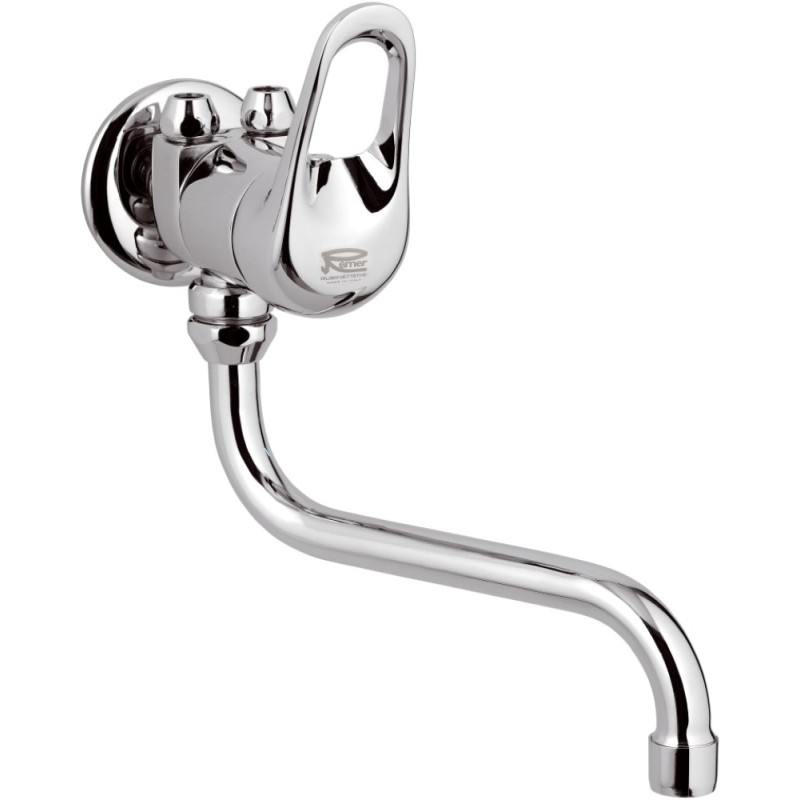 Rubinetto per lavello a muro con bocca girevole, per bassa pressione - serie kiss Remer K41BP