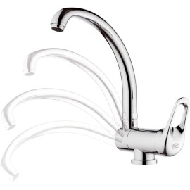 Rubinetto per lavello con bocca alta girevole, tipo lusso - serie kiss Remer K42R