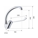 Rubinetto per lavello con bocca alta girevole - serie kiss Remer K42LL