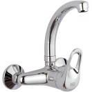 Rubinetto per lavello a muro con leva frontale e bocca alta girevole modello corto - serie kisss Remer K43C