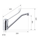 Rubinetto lavello con bocca girevole e con leva lunga - serie kiss Remer K44