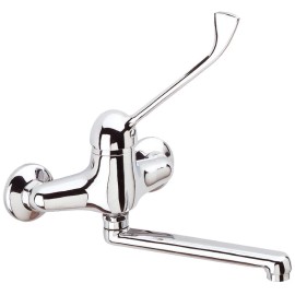 Rubinetto lavello a muro con leva lunga - serie kiss Remer K45