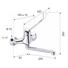Rubinetto lavello a muro con leva lunga - serie kiss Remer K45