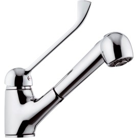 Rubinetto per lavello con leva lunga e doccia estraibile a getto variabile - serie kiss Remer K47LL