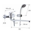 Rubinetto lavabo/vasca con deviatore e kit doccia duplex serie kiss Remer K49