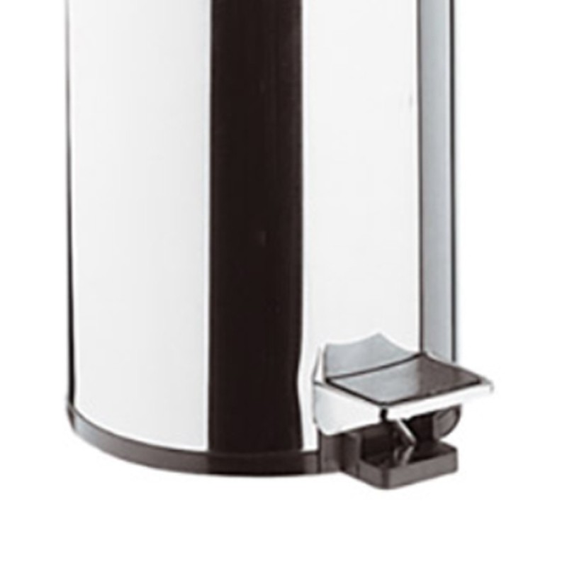 Pattumiera cilindrica 26 cm cromata con apertura a pedale Remer RB501