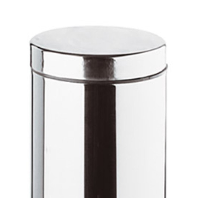 Pattumiera cilindrica 26 cm cromata con apertura a pedale Remer RB501