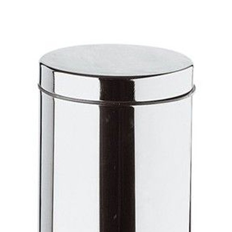 Pattumiera cilindrica 29 cm cromata con apertura a pedale Remer RB502