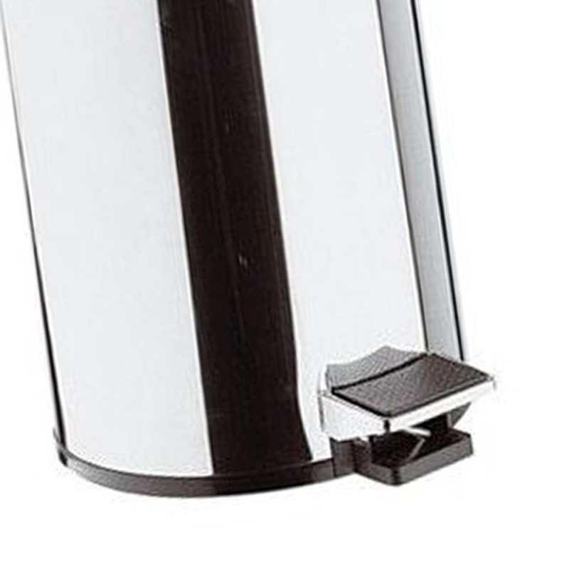 Pattumiera cilindrica 29 cm cromata con apertura a pedale Remer RB502