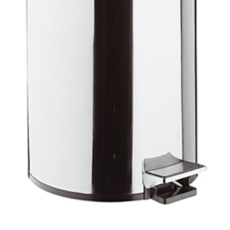 Pattumiera cilindrica 39cm cromata con apertura a pedale Remer RB503