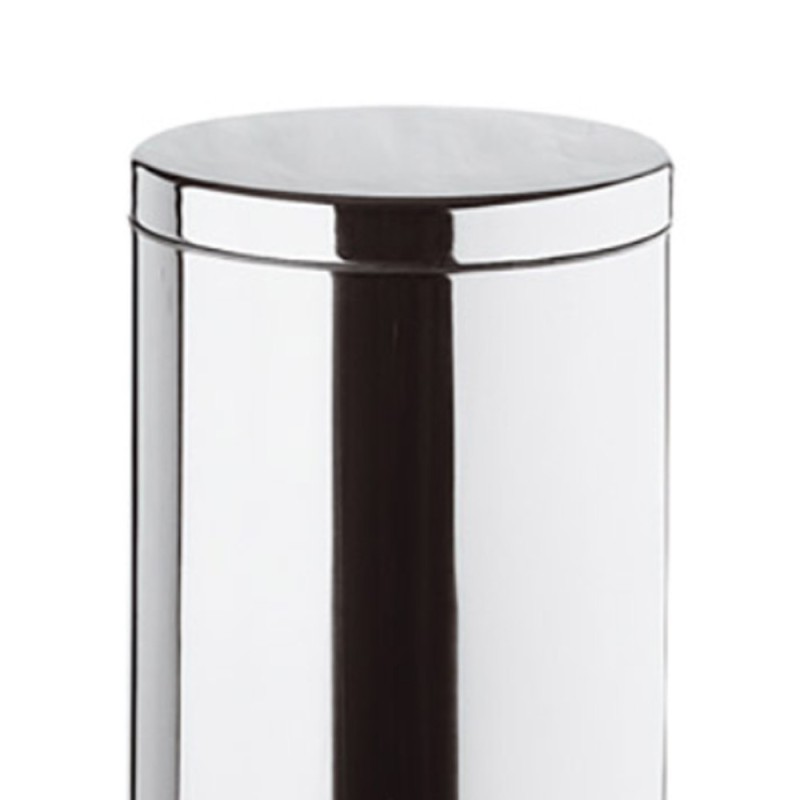 Pattumiera cilindrica 39cm cromata con apertura a pedale Remer RB503