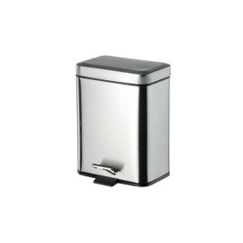 Pattumiera squadrata cromata con apertura a pedale Remer RB505