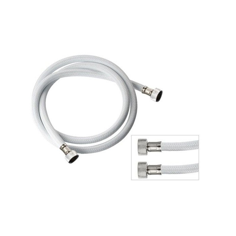 Flessibile per doccia in nylon bianco doppia ghiera RR 332NB