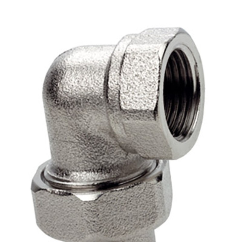 Bocchettone a 3 pezzi curvo cromato RR 462CR X