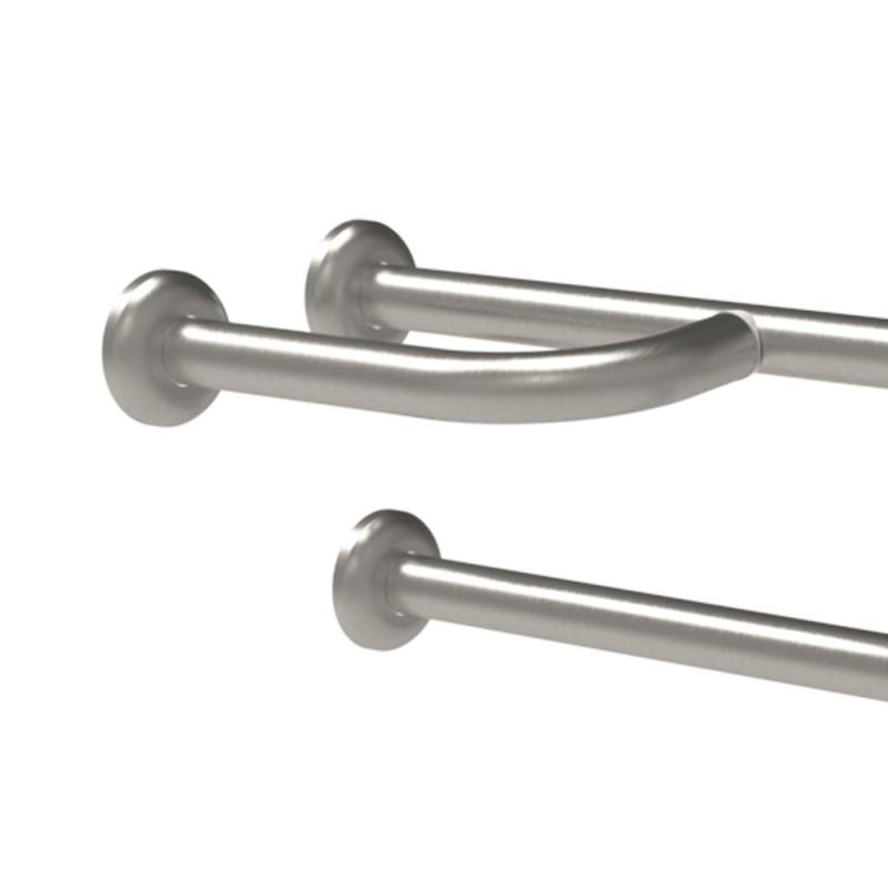 Barra maniglione fissa con rinforzo cm80 inox satinato Goman XB03U/91