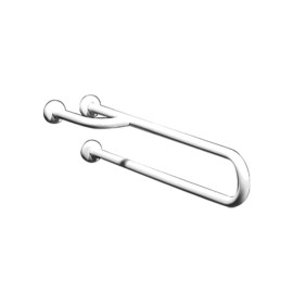 Barra maniglione fissa con piede cm80 inox bianco Goman XB03U/01