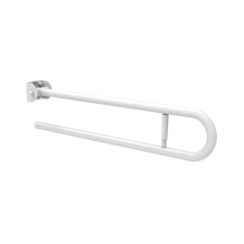 Barra maniglione in inox bianco ribaltabile cm 80 con porta rotolo Goman XB06/01