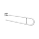 Barra maniglione in inox bianco ribaltabile cm 80 con porta rotolo Goman XB06/01