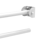 Barra maniglione in inox bianco ribaltabile cm 80 con porta rotolo Goman XB06/01
