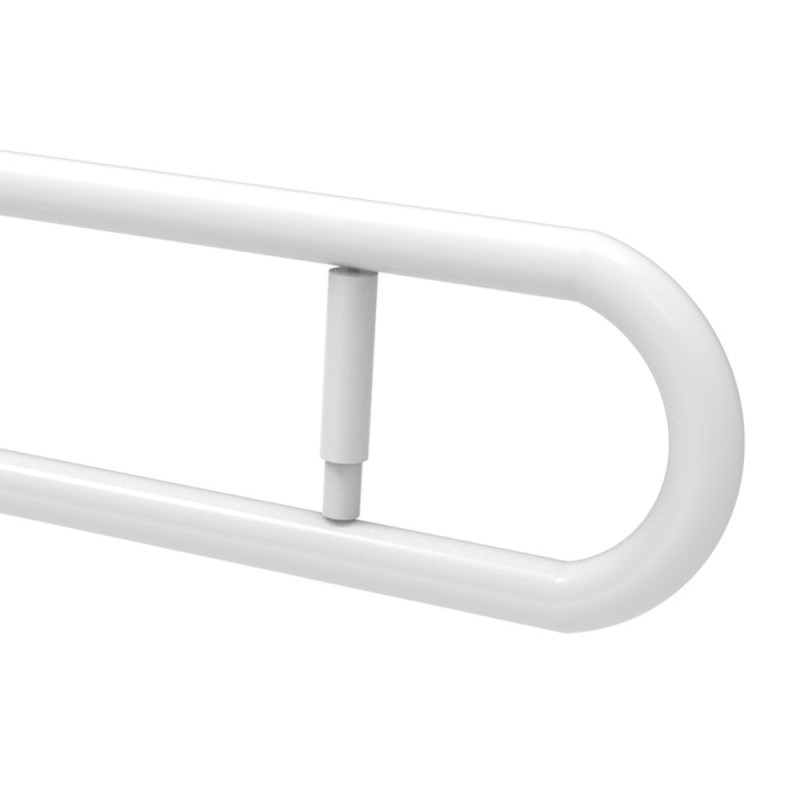 Barra maniglione in inox bianco ribaltabile cm 80 con porta rotolo Goman XB06/01