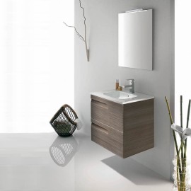 Composizione sospesa vitale 80 cm noce antico completa di specchio e applique ROYO SCAMOB0005CP