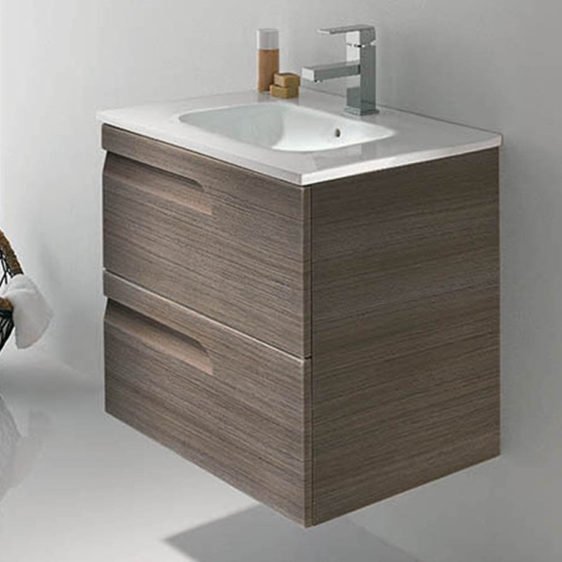 Composizione sospesa vitale 80 cm noce antico completa di specchio e applique ROYO SCAMOB0005CP