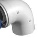 Curva 90 gradi coassiale maschio-femmina di d60-100 mm in acciaio e alluminio Idrobric SCACAL0187CU