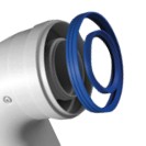 Curva 90 gradi coassiale maschio-femmina di d60-100 mm in acciaio e alluminio Idrobric SCACAL0187CU
