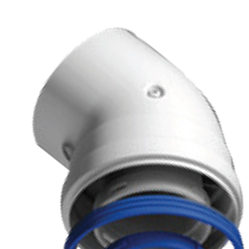 Curva 45 gradi coassiale maschio-femmina di d60-100 mm in acciaio e alluminio Idrobric SCACAL0188CU