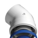 Curva 45 gradi coassiale maschio-femmina di d60-100 mm in acciaio e alluminio Idrobric SCACAL0188CU