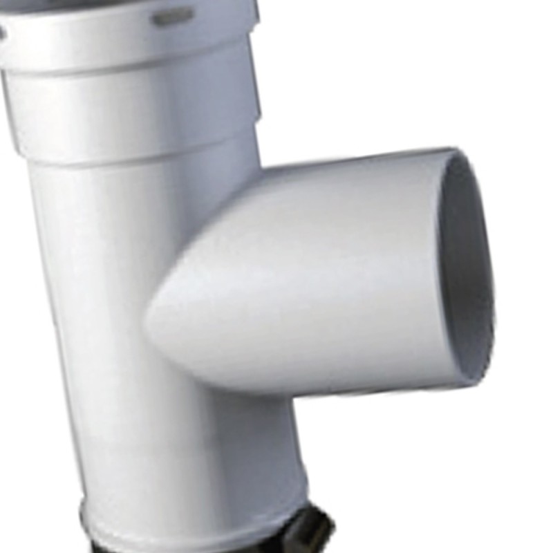Tee maschio-femmina con scarico condensa in alluminio estruso d80 mm e sp 1 mm Idrobric SFUCAL0118TE
