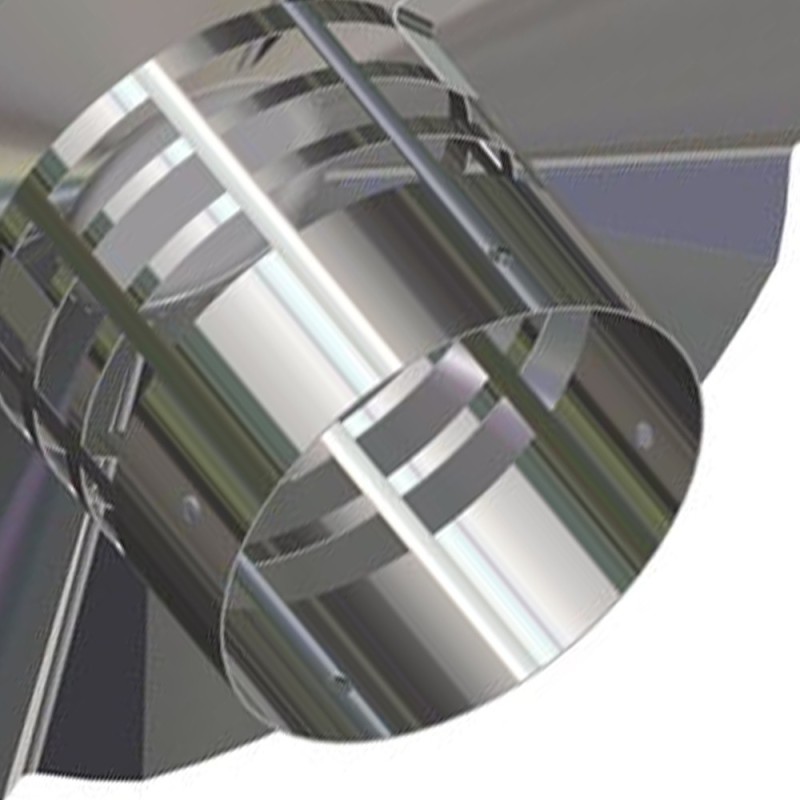Terminale scarico fumi verticale inox d80 mm Idrobric SFUCAL0123TR