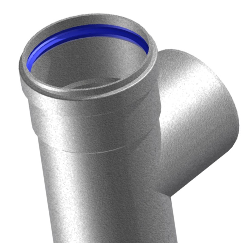 Tee in alluminio pressofuso l 186 mm d80 m-m-f per intubamento canne fumarie Idrobric SFUCAL0108TE