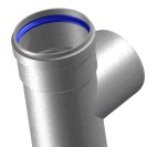 Tee in alluminio pressofuso l 186 mm d80 m-m-f per intubamento canne fumarie Idrobric SFUCAL0108TE