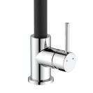 Miscelatore lavello alto con doccia estraibile e finitura nera e cromata - Serie Phoenix Idrobric SCARUB1090NE