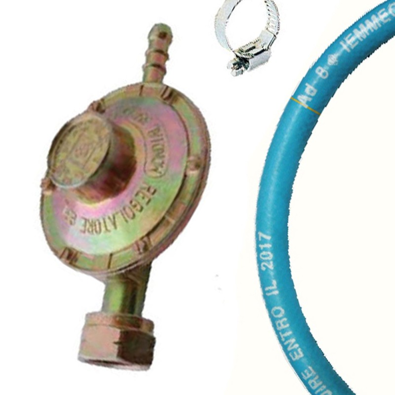 Kit tubo gas d 8x13, lunghezza tubo 150 cm imq con regolatore di flusso e fascette Idrobric SACTUB0001GA
