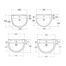 Lavabo karla 50 cm monoforo Rak Ceramics 180-K100-50