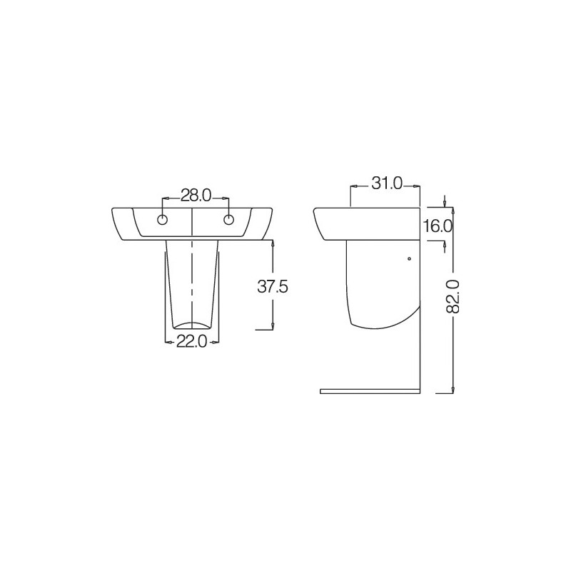 Semicolonna serie klio LINPH 181-K210