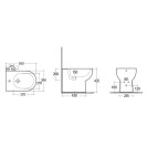 Bidet filo muro tonique Rak Ceramics 181-Q300-R Bidet filo muro tonique Rak Ceramics 181-Q300-R