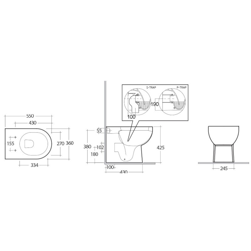 Vaso tonique bianco Rak Ceramics 181-Q400