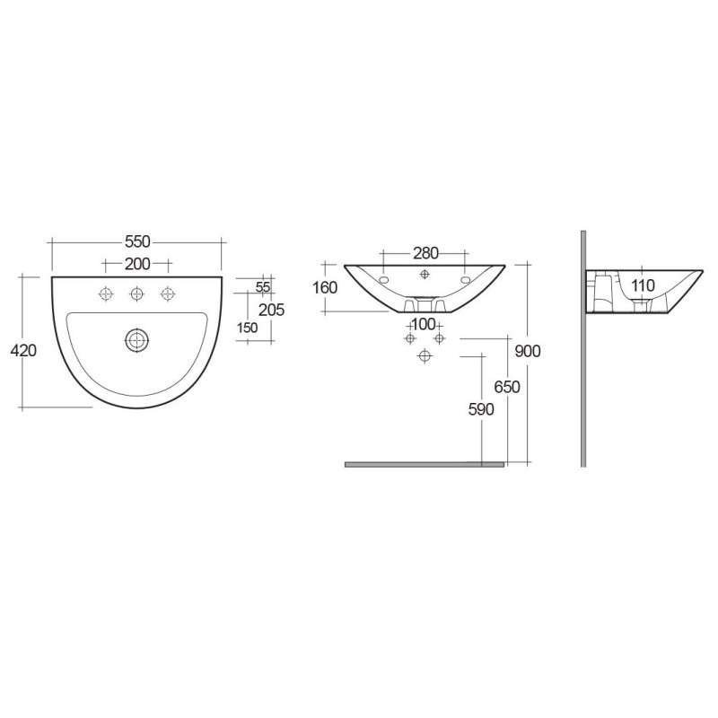 Lavabo d'appoggio morning Rak Ceramics 181-R110