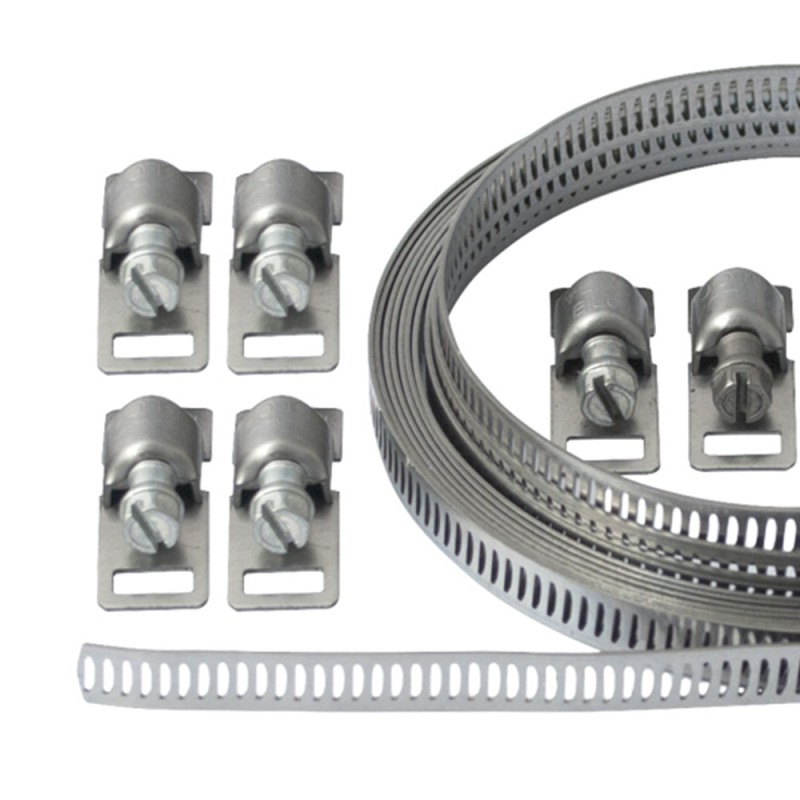 Kit nastro inox l 3 m, 8 cremagliere con adattatori Idrobric K0459 KIT